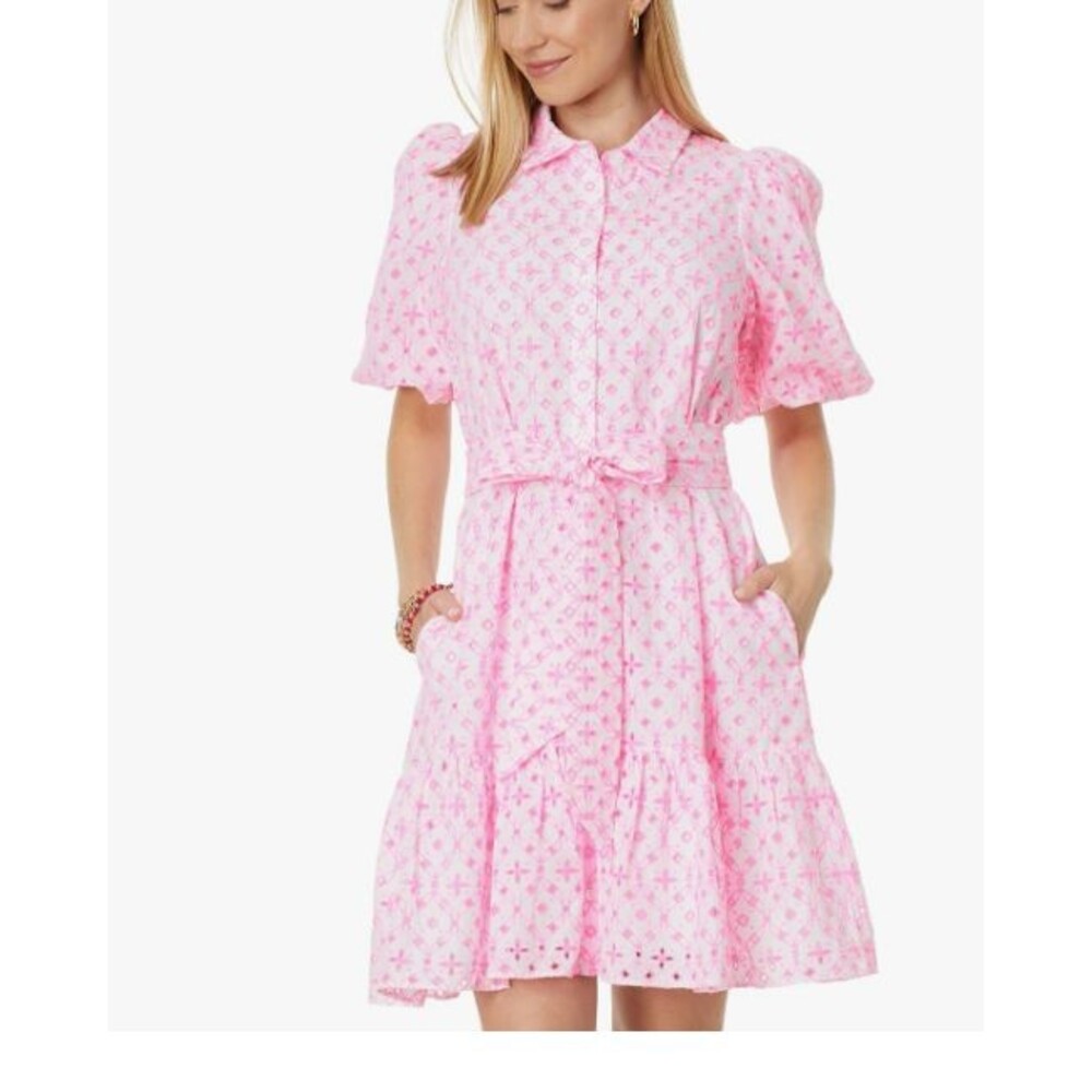 Lilly Pulitzer Pink & White Midi Dress Trio (Pink) - Picture 2 of 16